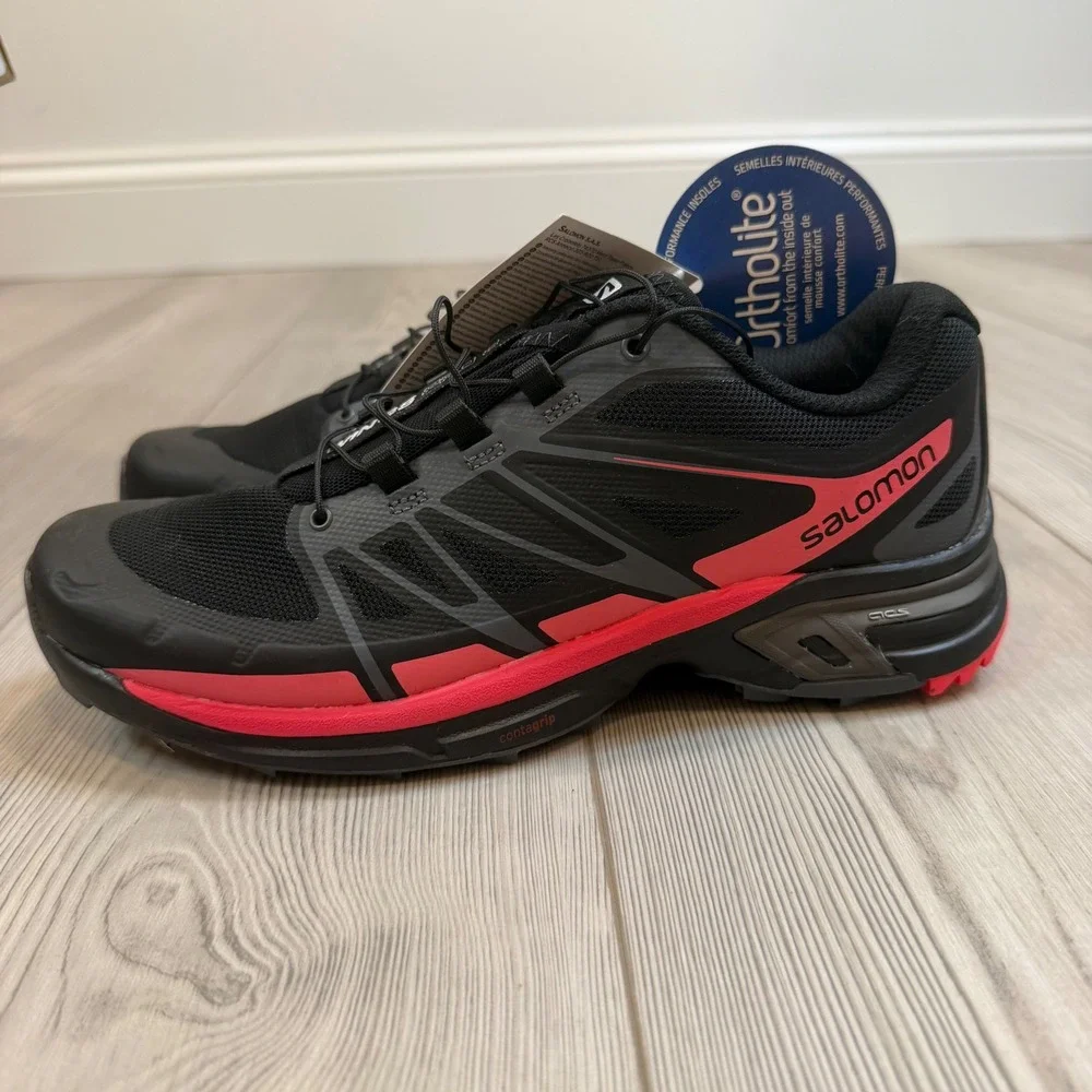 Salomon Wings Pro 2 W Trail Running Shoes Black Pink 381556 Womens 7.5 NEW